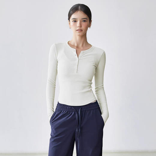 【秒杀价已调 直接拍】lu家 莫代尔棉螺纹打底 长袖 亨利衫 商品图7