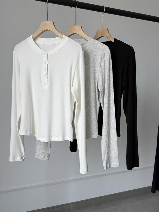 【秒杀价已调 直接拍】lu家 莫代尔棉螺纹打底 长袖 亨利衫 商品图14