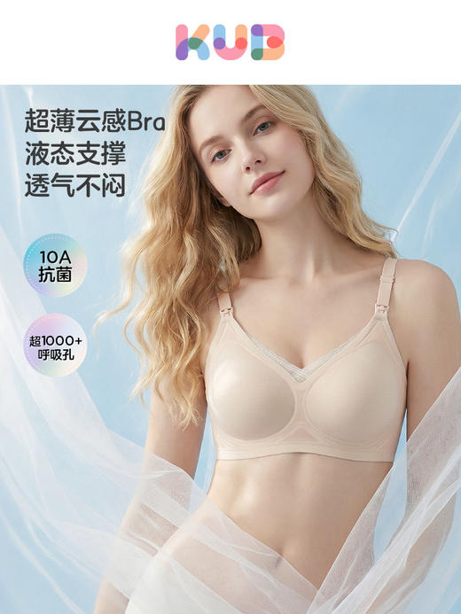 【夏日凉感哺乳文胸】可优比哺乳文胸夏季薄款10A抗菌无痕孕妇产后喂奶透气聚拢防下垂 商品图0