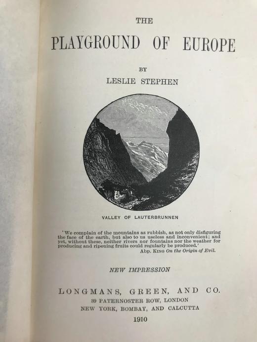 1910年 莱斯利·斯蒂芬《欧洲游乐场》 3幅版画插图 真皮精装36开 商品图3