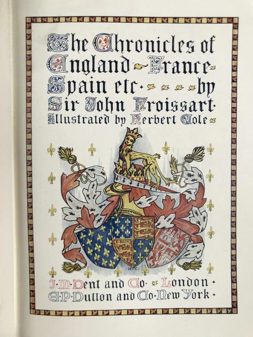 约20世纪早期 傅华萨编年史 12幅彩色插图 漆布精装32开 商品图3