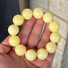 【青山特惠】19mm*12颗 精品原矿俄料 满蜡黄白花圆珠蜜蜡手串，48.5g m363 商品缩略图2