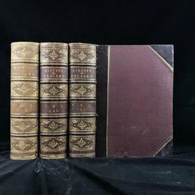 约19世纪后期 家庭英国史（全6卷合订3册） 数十幅版画插图 真皮精装16开