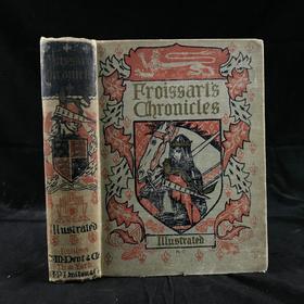 约20世纪早期 傅华萨编年史 12幅彩色插图 漆布精装32开