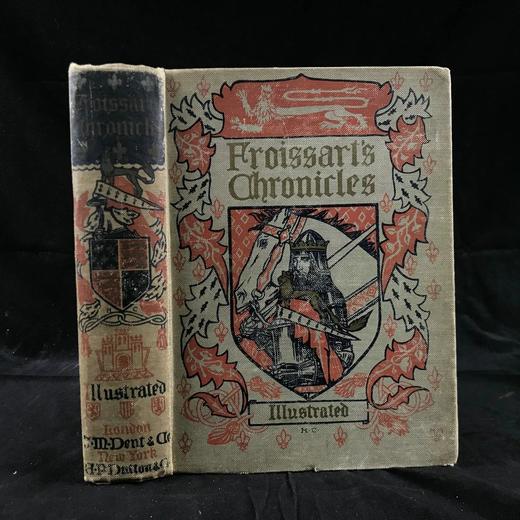 约20世纪早期 傅华萨编年史 12幅彩色插图 漆布精装32开 商品图0