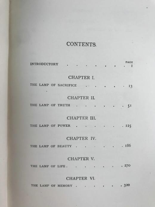 1901年 罗斯金《建筑的七盏明灯》 14幅插图 漆布精装32开 商品图4