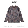SDSA男装2026新款高贵轻奢美式复古满印花卉设计圆领长袖T恤百搭 商品缩略图0