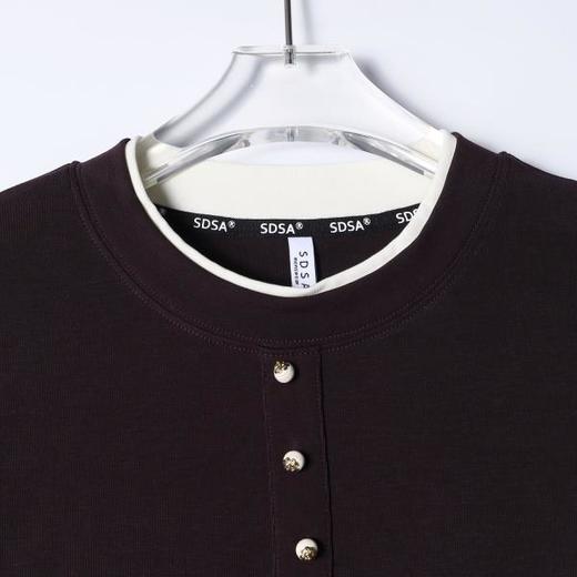 SDSA男装2026新款高贵轻奢潮牌撞色拼接假两件短袖T恤百搭时尚 商品图1