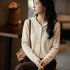 100 山羊绒慵懒风连帽针织开衫外套女CYR25032 商品缩略图0