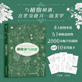 植物速写图谱 植物手绘速写教程植物插画自然美学临摹线稿 植物图谱插画素材写生