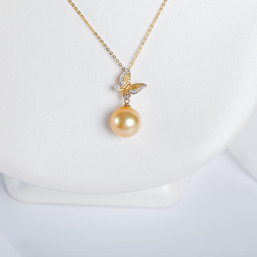 ⁶孤品：【南洋金珍珠】18K金钻石吊坠，11.5MM，编号DZS10，送银链，出证书，48小时鉴赏期——SS06-CR-YMZZ【HOT】 商品图1