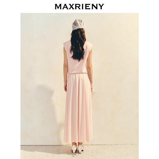 【商场同款】MAXRIENY樱花粉温柔收腰抽褶短袖T恤女无袖修身上衣(货号:MC86TS004) 商品图3