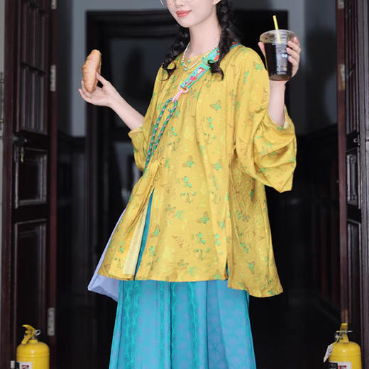 裁缝学苑AS647明制汉服上衣圆领衫阔腿裤纸样女装两件套装样板图纸 商品图4