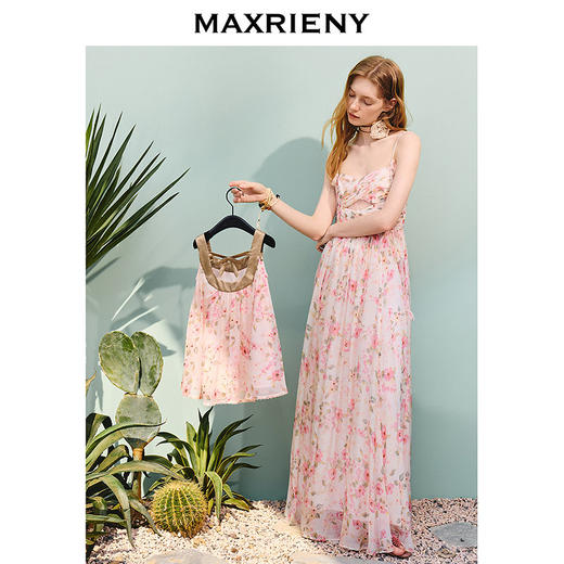 【商场同款】MAXRIENY浪漫度假风女童连衣裙25夏碎褶修身长裙童装(货号:MK86DR253) 商品图1