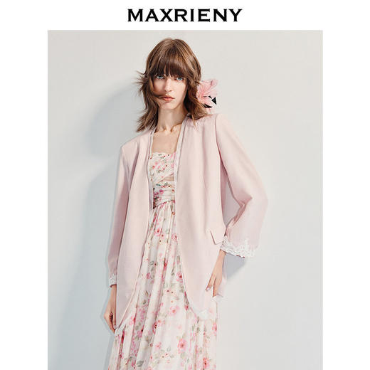 【商场同款】MAXRIENY精致日常直身流线型七分袖外套25夏通勤上衣(货号:MC86JA273) 商品图2