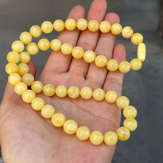 【青山特惠】9.9mm 精品原矿俄料 满蜜 蜜蜡项链 25.3克 m159 商品图0