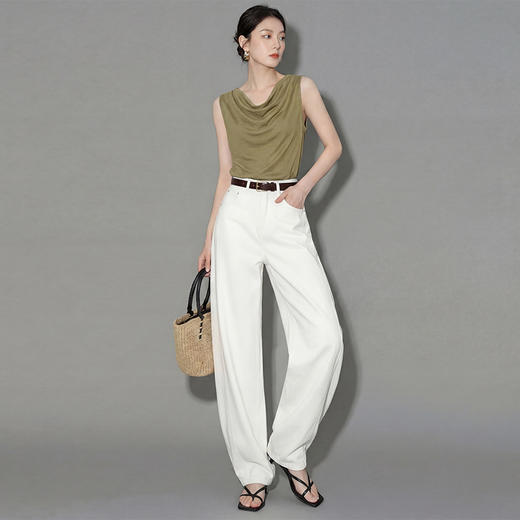 西遇复古高腰显瘦2026春新款宽松显瘦百搭直筒牛仔镰刀裤弯刀裤H0060237 商品图1