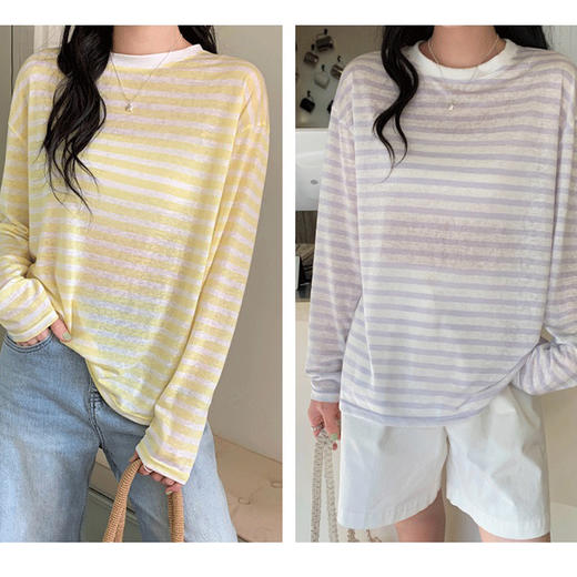 【169元2件】【T恤】慵懒风镂空针织衫春夏宽松高级防晒衫外搭罩衫上衣【FF26511】 商品图3