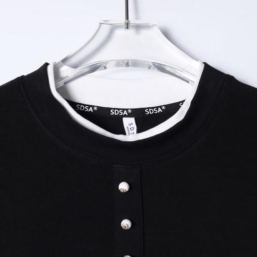 SDSA男装2026新款高贵轻奢潮牌撞色拼接假两件短袖T恤百搭时尚 商品图1
