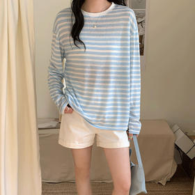 【169元2件】【T恤】慵懒风镂空针织衫春夏宽松高级防晒衫外搭罩衫上衣【FF26511】