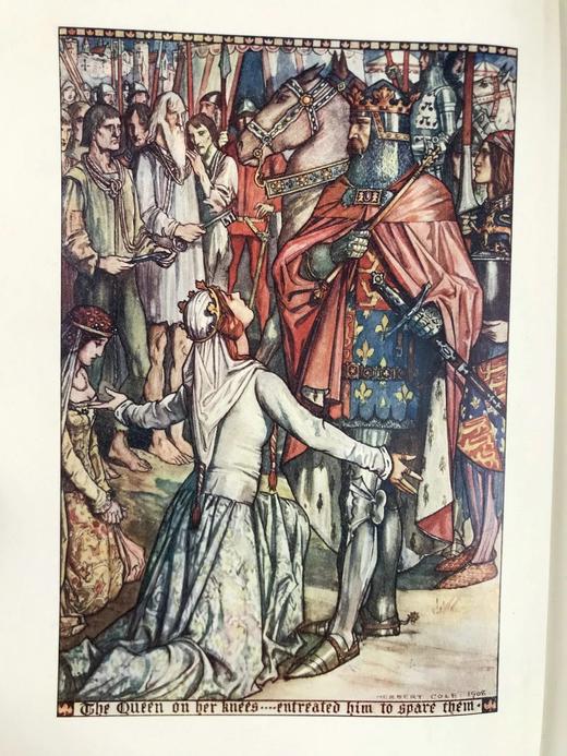 约20世纪早期 傅华萨编年史 12幅彩色插图 漆布精装32开 商品图2