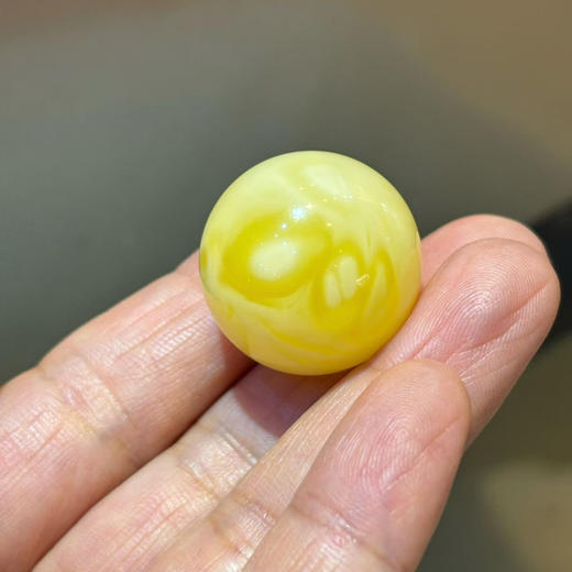 【青山特惠】24.6mm精品原矿俄料白花蜜蜡圆珠，做锁骨链超好看，8.48克 m72 商品图2