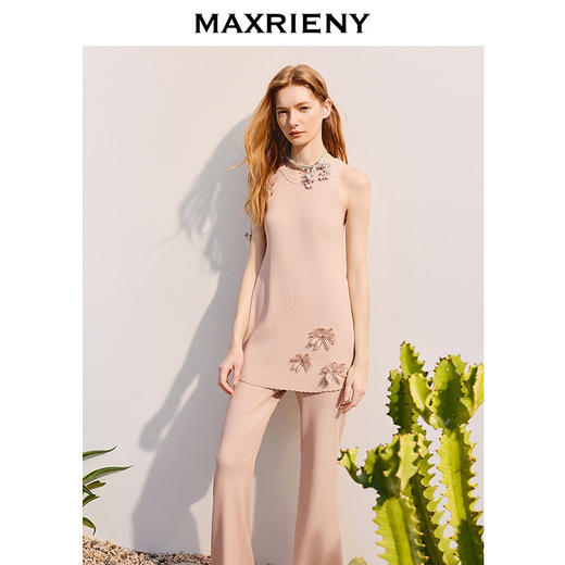 【商场同款】MAXRIENY日常松弛微喇毛针织长裤拖地裤女高级气质(货号:MC86TR251) 商品图2