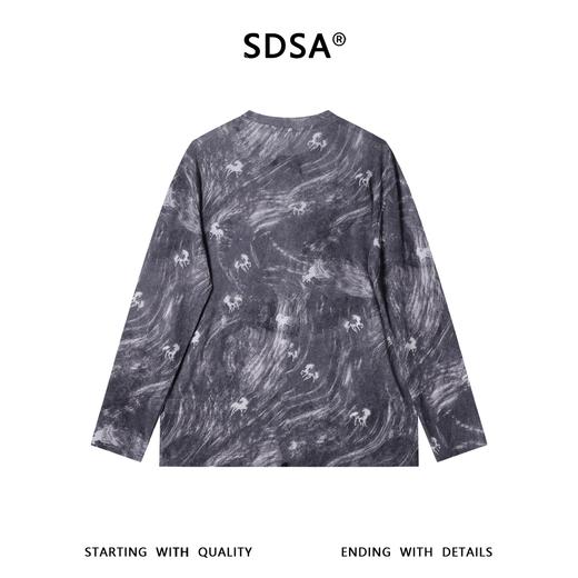 SDSA男装2026新款高贵轻奢潮牌水波纹小马印花圆领短袖T恤百搭 商品图4