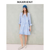 MAXRIENY波嬉度假风印花连衣裙26夏季蓝色醋纤短裙宽松甜美裙子女(货号:MS80DR021) 商品缩略图1