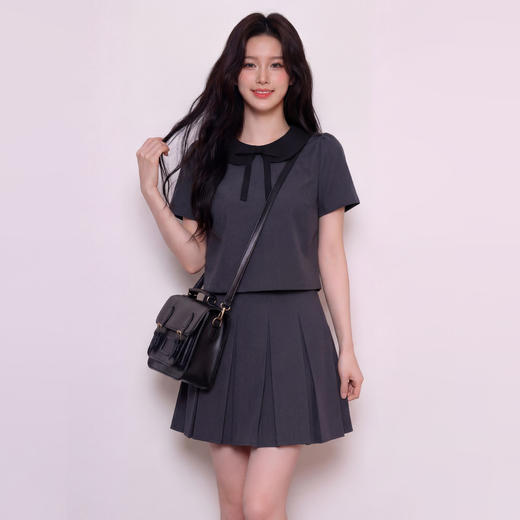 奢姿大码女装2026夏季减龄娃娃领两件套胖妹妹百褶时尚通勤套装9962972181 商品图4