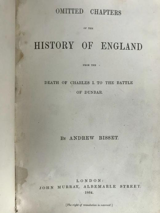 1864年 比塞特《英格兰史遗漏章节》 真皮精装大32开 商品图2