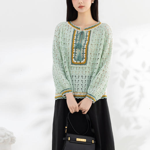 苏苏姐家莫莉系带上衣手工diy钩针编织外套毛衣毛线团材料包 商品图2