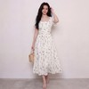 奢姿大码女装2026夏季减龄碎花方领连衣裙胖妹妹甜美风时尚裙子9962860143 商品缩略图4