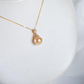 ⁶孤品：【南洋金珍珠】18K金钻石吊坠，11.8MM，编号DZS18，送银链，出证书，48小时鉴赏期——SS06-CR-YMZZ【HOT】