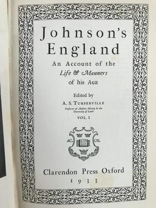 1933年 约翰逊时代的英格兰（全2卷） 158幅插图 漆布精装18开 商品图2