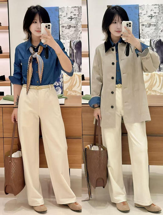 330-5自留 小禾渠道圆正 侧缝前移 丝棉麻 斜纹针织布 柔滑垂坠 巨好穿直筒裤 可穿薄底鞋 商品图9