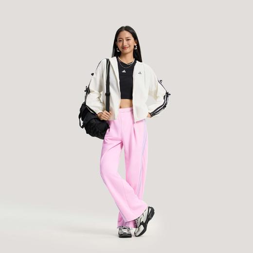 Adidas阿迪达斯DANCE LONG LENGTH JACKET 三条纹舞动系列拒水蝴蝶结运动休闲连帽夹克早春薄外套 商品图2