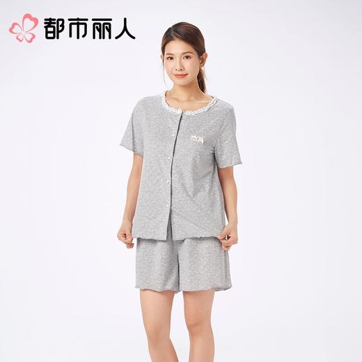 都市丽人睡衣女士睡衣薄家居服40支TC拉架睡衣女士棉质短袖套装女装短袖短裤LHC1C6 商品图1
