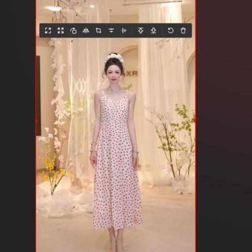 MAXRIENY浪漫度假感小红书连衣裙26夏季新款法式吊带印花裙子女(货号:MF80DR256) 商品图1