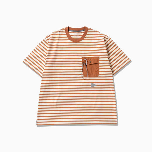 and wander stripe pocket SS T 男女条纹圆领短袖口袋T恤 商品图0