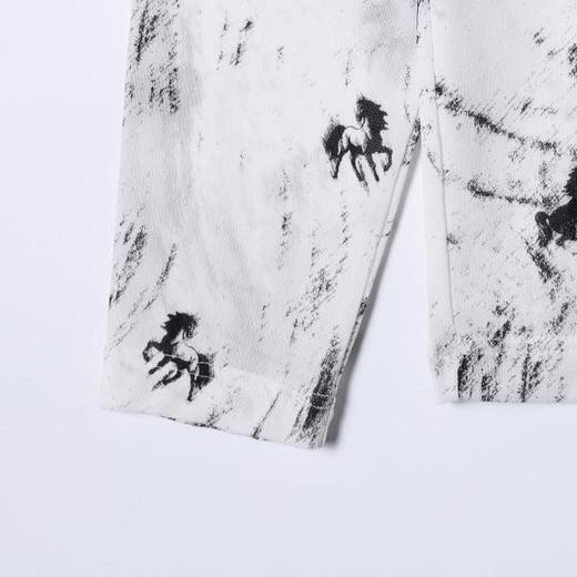 SDSA男装2026新款高贵轻奢潮牌水波纹小马印花圆领短袖T恤百搭 商品图2