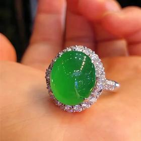 【天然玉髓】小围钻 蛋面新中式 戒指