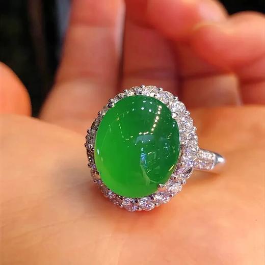 【天然玉髓】小围钻 蛋面新中式 戒指 商品图0