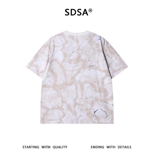 SDSA男装2026新款高贵轻奢裂纹滴胶扎染圆领短袖T恤百搭舒适上衣 商品图4