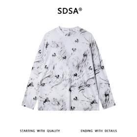 SDSA男装2026新款高贵轻奢潮牌水波纹小马印花圆领短袖T恤百搭