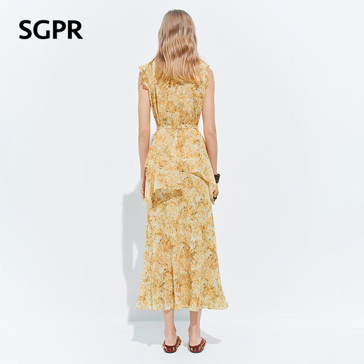 【SGPR】法式度假风印花半身裙2026年夏季新款收腰显瘦中长款半裙(货号:MU80SK035) 商品图3