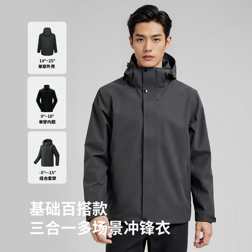 蓝途 2518软壳商务三合一冲锋衣 商品图2