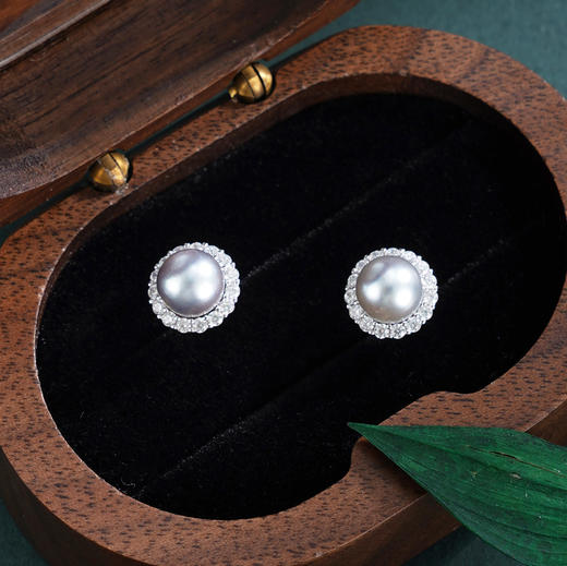 子佩集【心海花叙】银S925珍珠惜王妃耳钉【QJED006】小太阳2602 商品图0