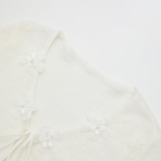 西遇系带冰丝针织开衫女2026夏季薄款外搭空调罩衫长袖披肩上衣H0060250 商品图5