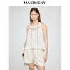 MAXRIENY米白色衬衫2026年春季新款立体花朵珠绣无袖苎麻薄款上衣(货号:MF80TP002) 商品缩略图2